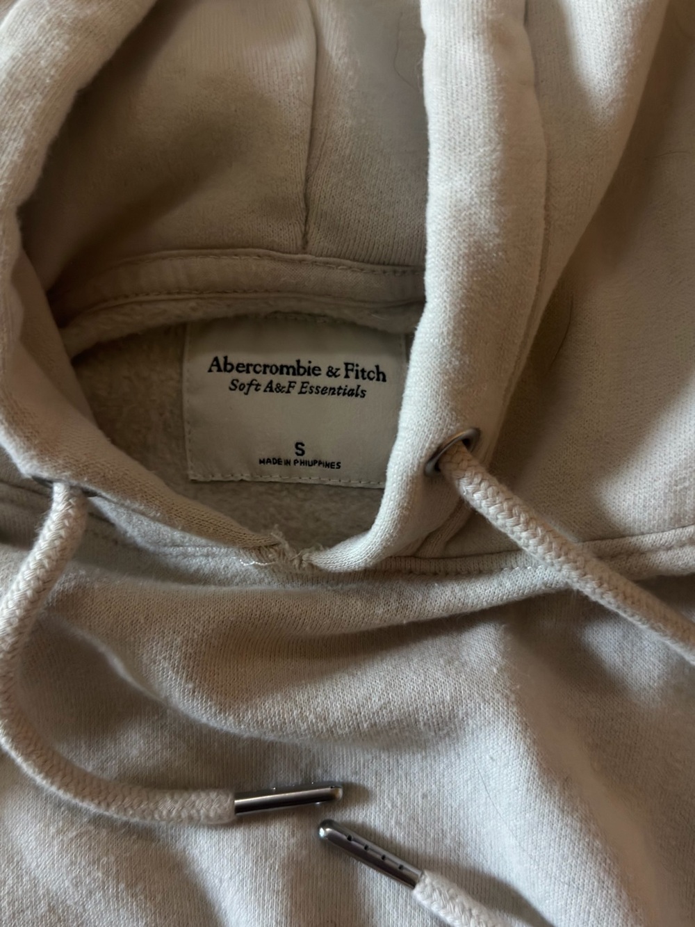 Abercrombie & Fitch Cream Women's Pullover Hoodie - Picture 2 of 2